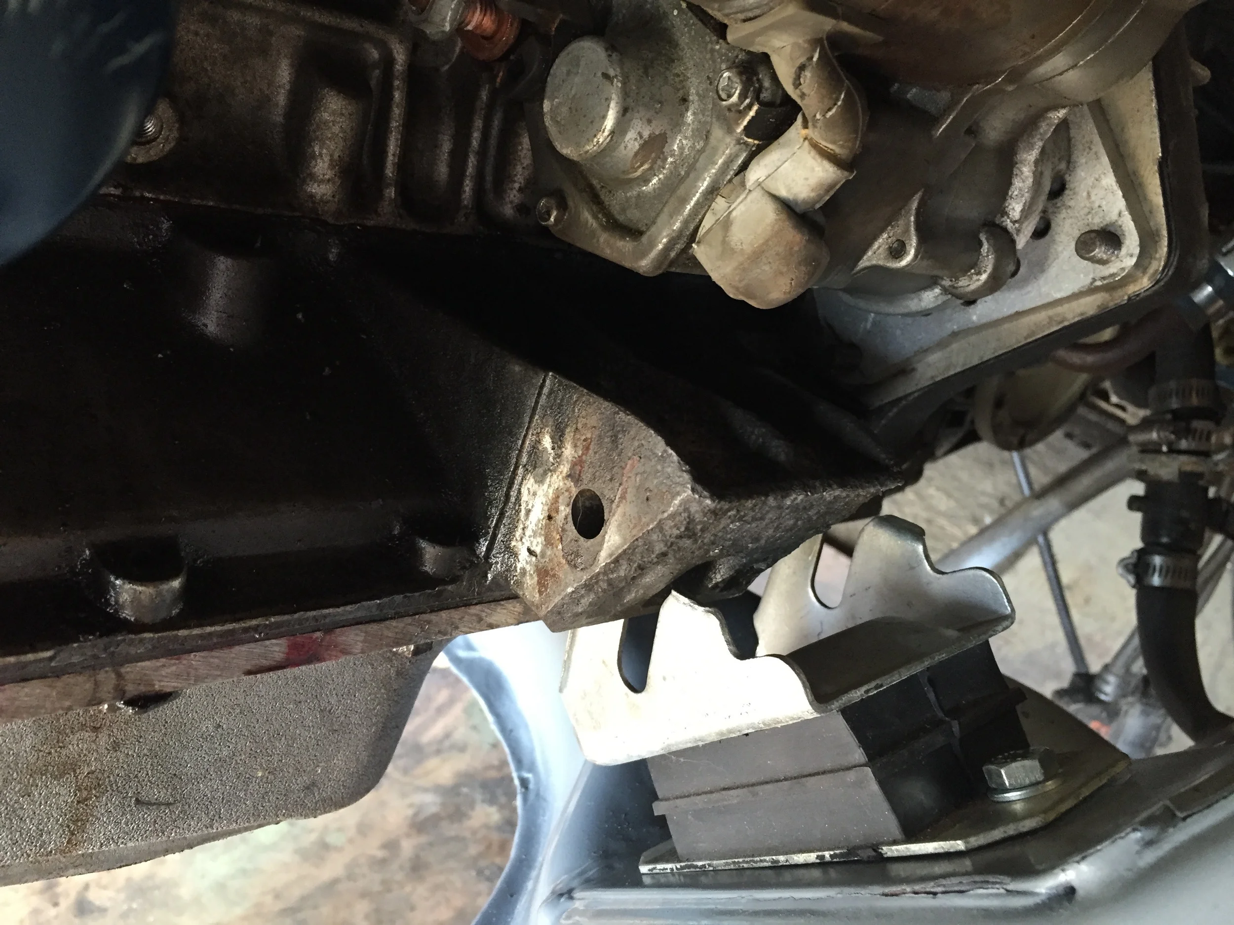 The engine mount is off by more than an inch, though -- it simply won't reach.