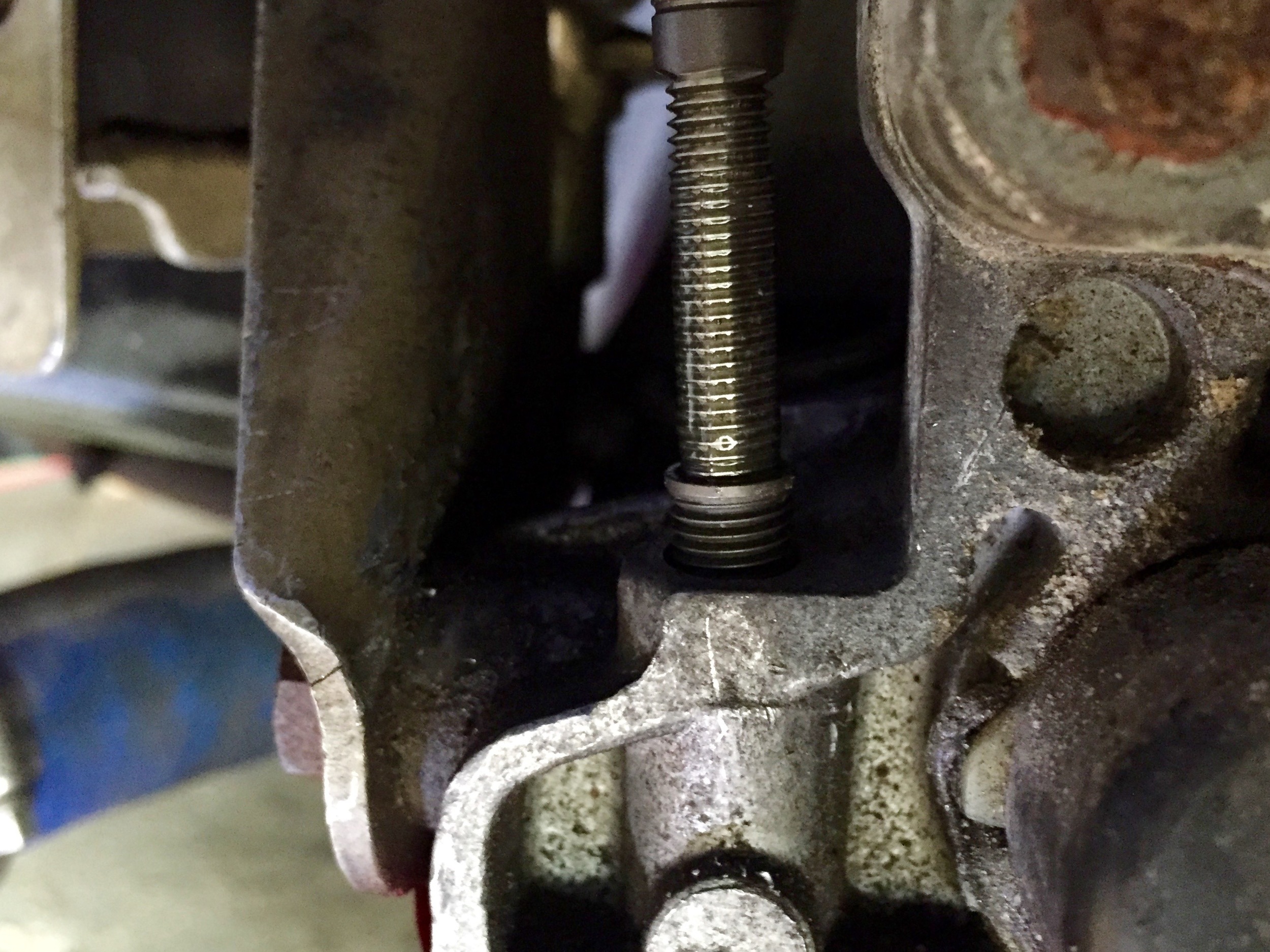 Installing the insert with the oiled insert driver.