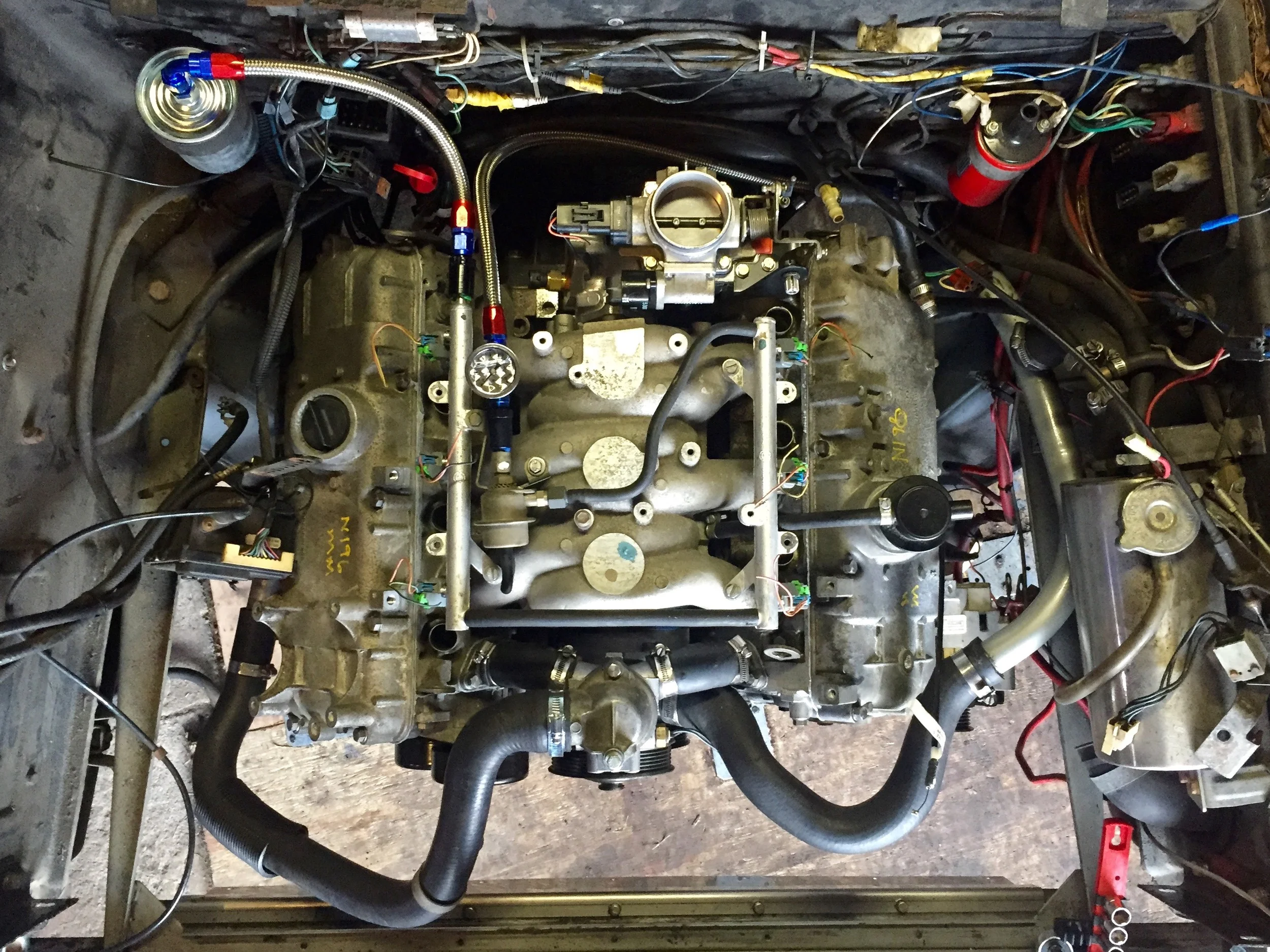 The final fuel system installation from above.