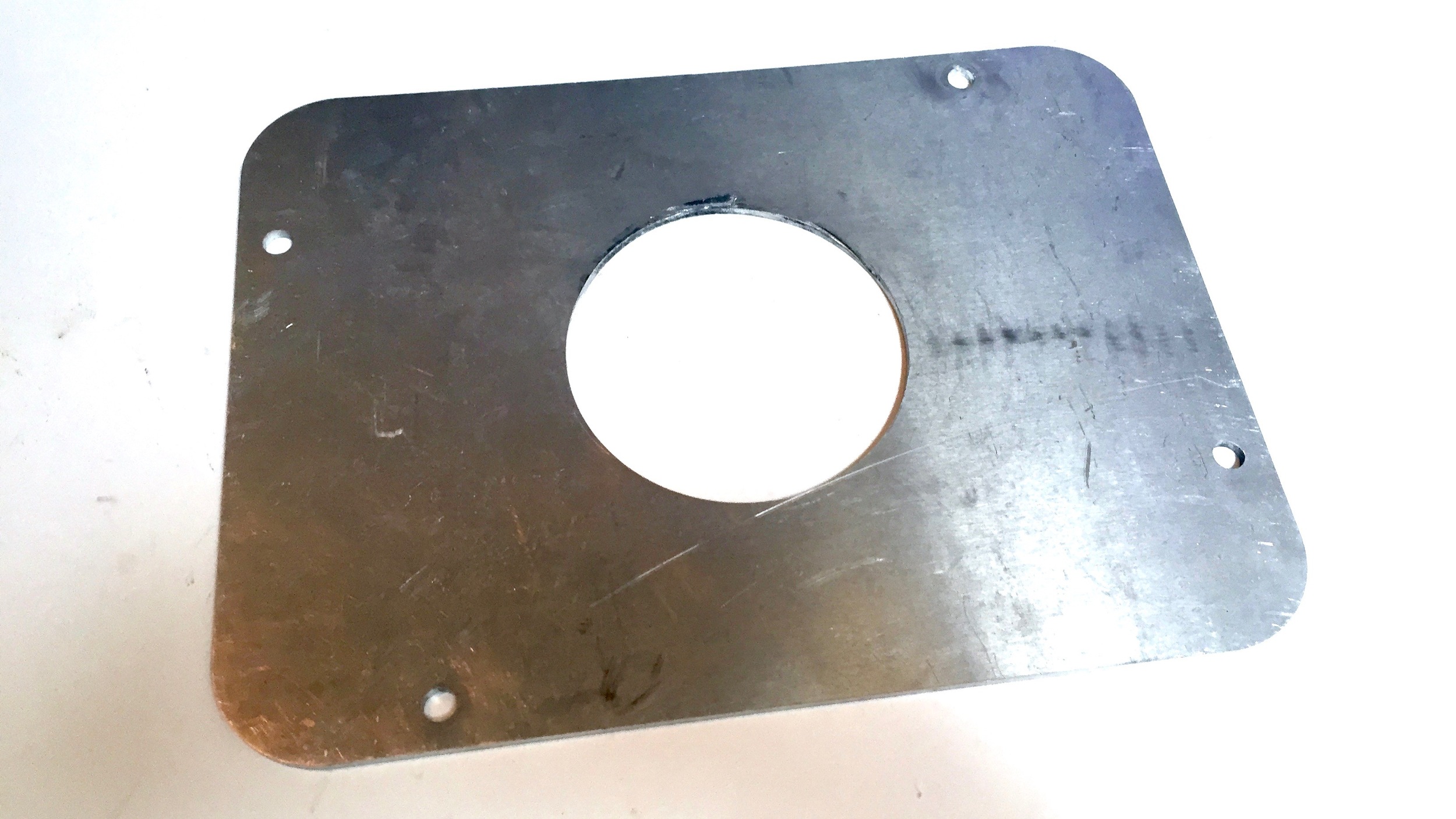 Aluminum cover for the air intake that replaces the vacuum canister cover in the pontoon.