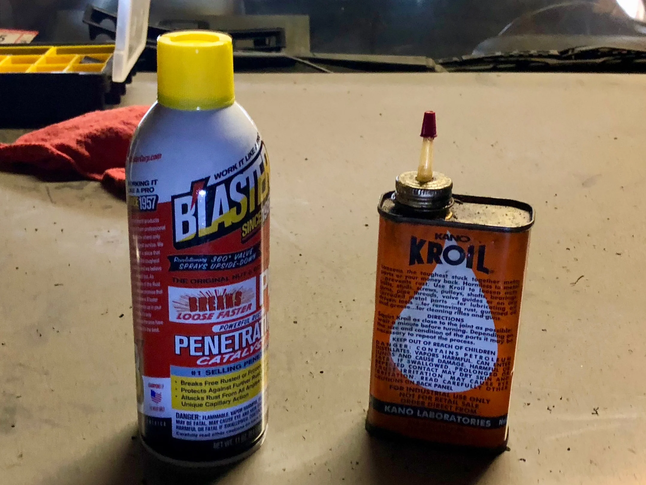 PB Blaster and Kroil, which I used to help break the corrosion on the hose ends.