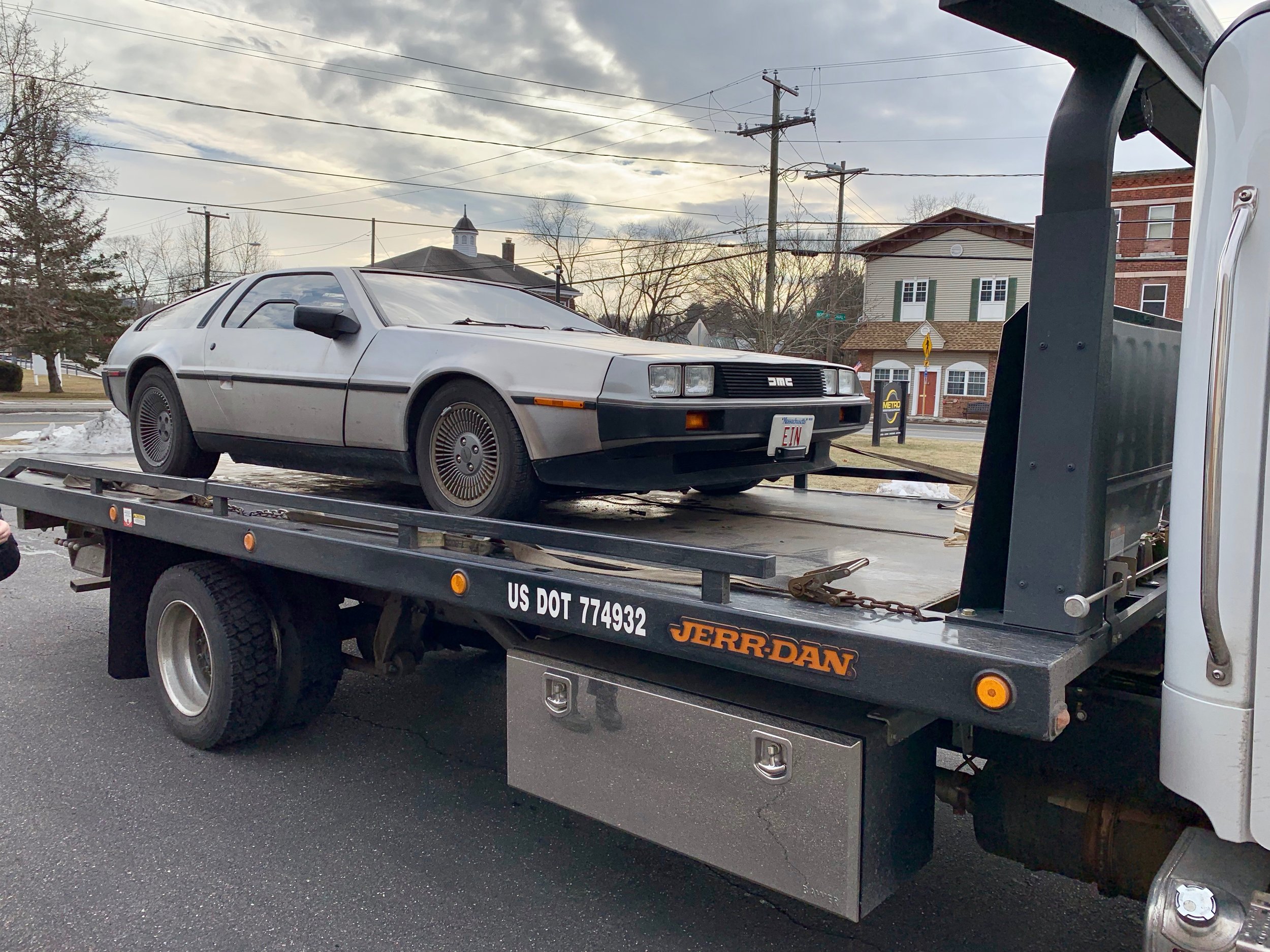 Getting towed back home.