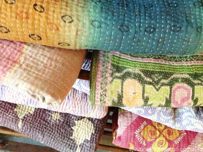Collections of Kantha Quilts at Weathered Nest, Mill Valley, CA