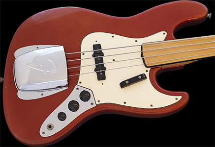 1971 Jazz Bass, VERY RARE FACTORY FRETLESS, Candy Apple Red