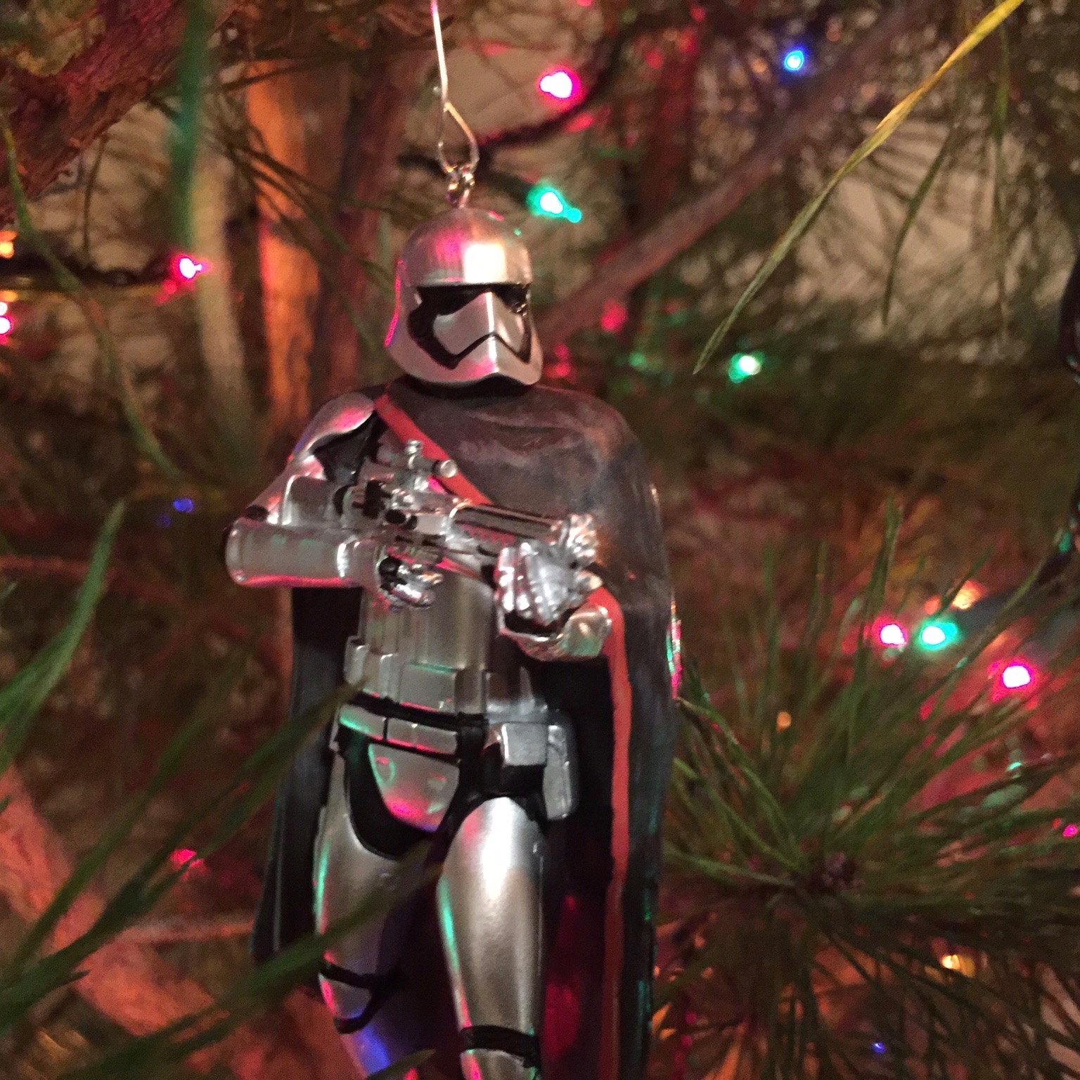 Captain Phasma ornament on our Christmas tree