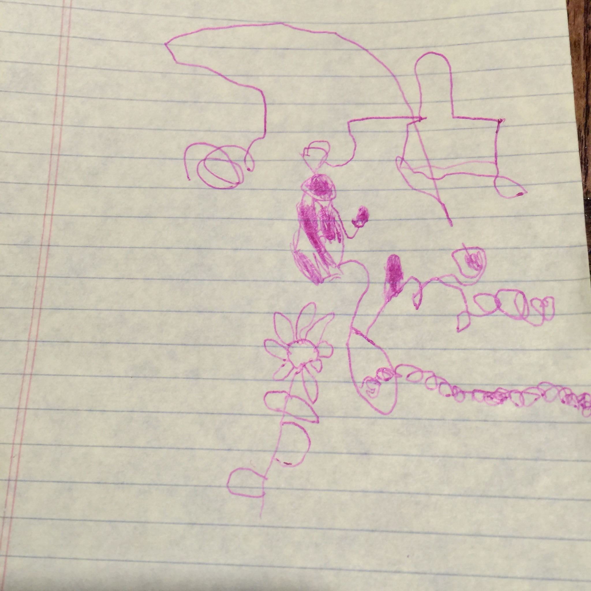 Penelope's drawing during the recording session for this episode.