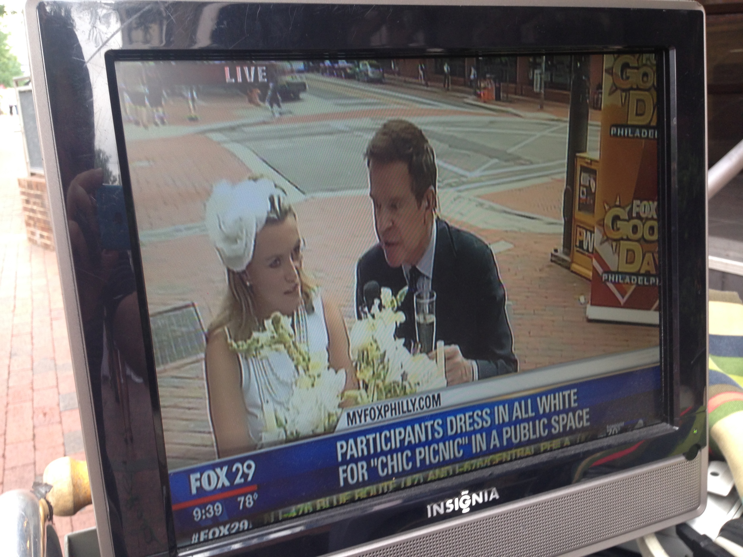 Diner en Blanc, Philadelphia, PR, TV Shoot, Fox 29, Good Day Philadelphia, Mike Jerrick, DiBruno Bros