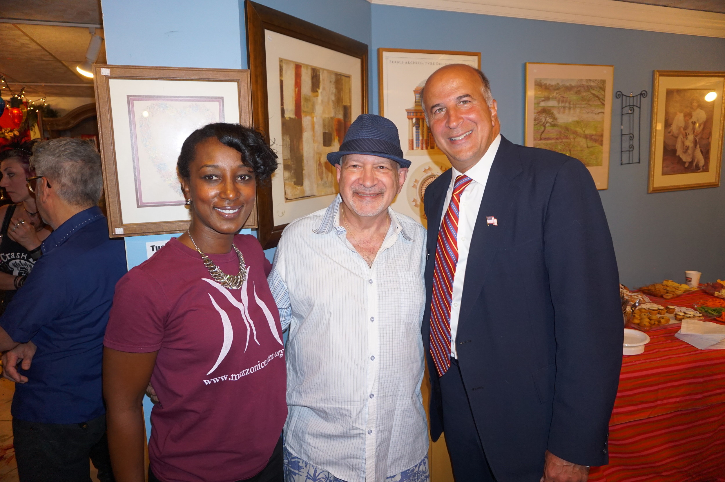 Mazzoni Center's Rashita Hurst, qFLIXphiladelphia Thom Cardwell, Councilman Mark Squilla.JPG