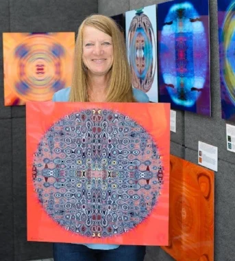 Me with the Male'i mandala at an art fair in 2015.