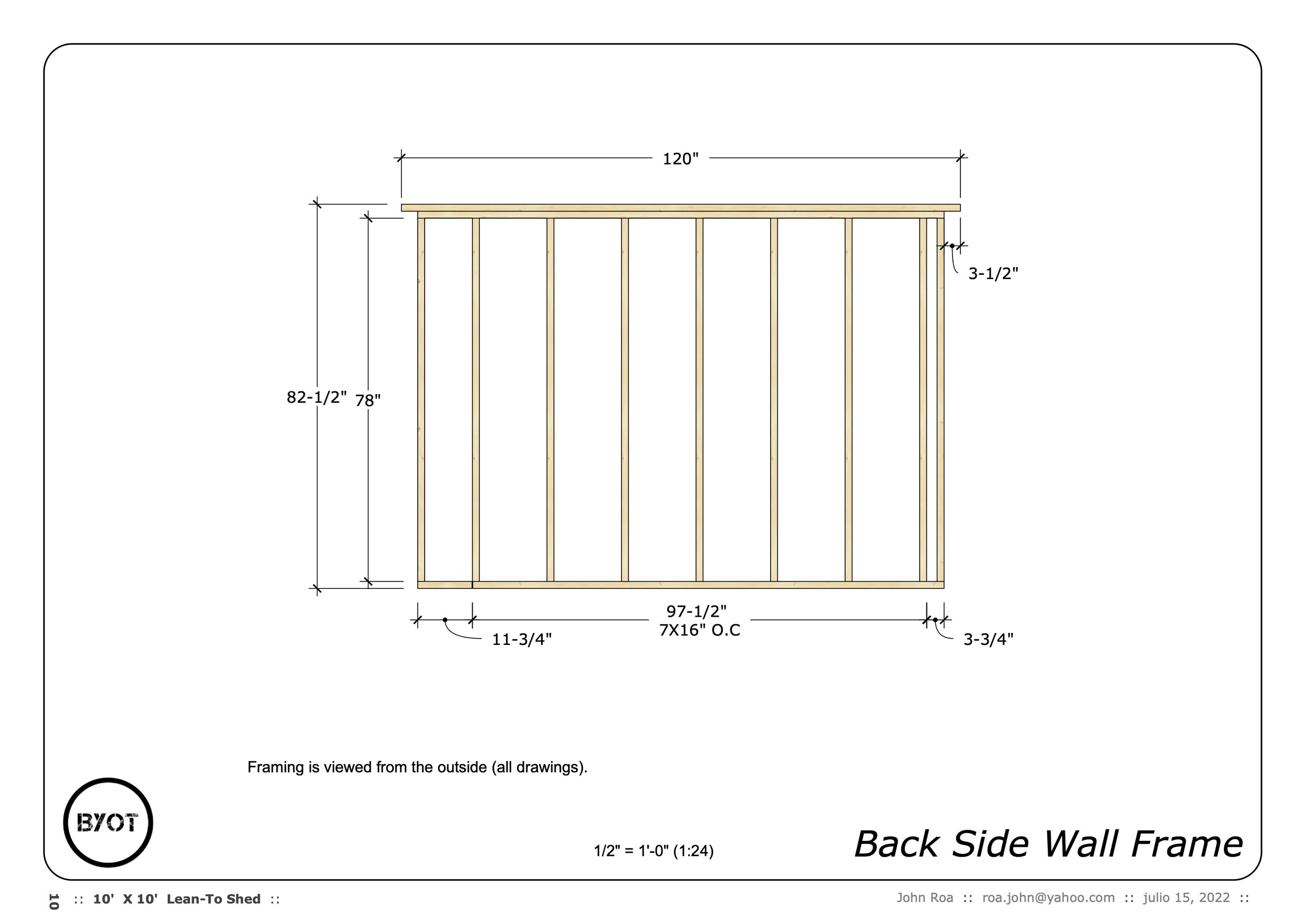 LEAN TO SHED PLANS (10' x 10') — BYOTOOLS