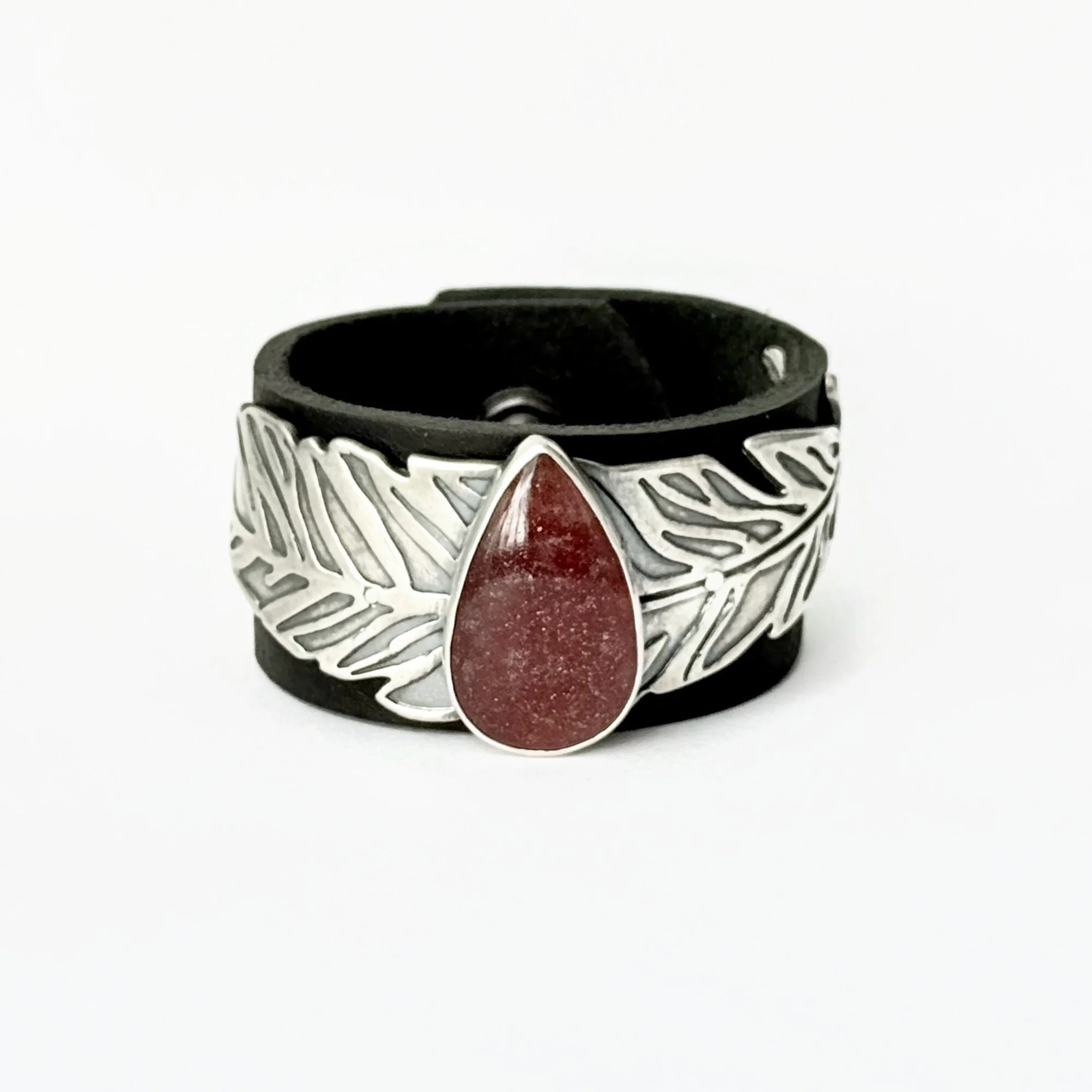 cherry-lithium-quartz-sterling-feather-leather-cuff.jpeg