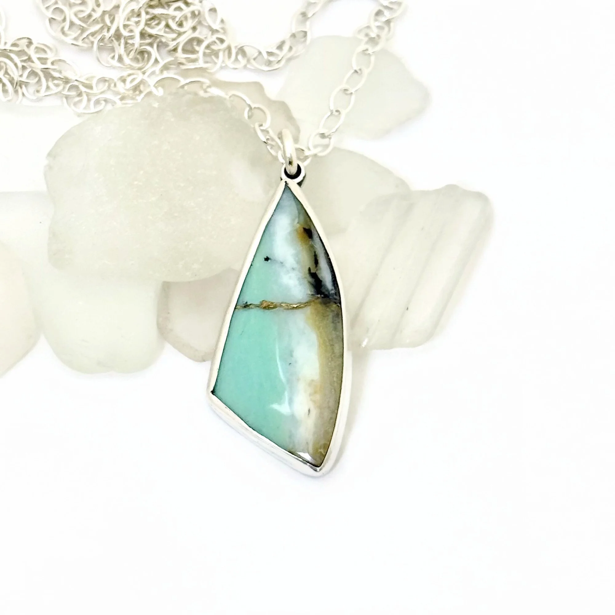Opalized Wood Necklace Kintsugi-SOLD
