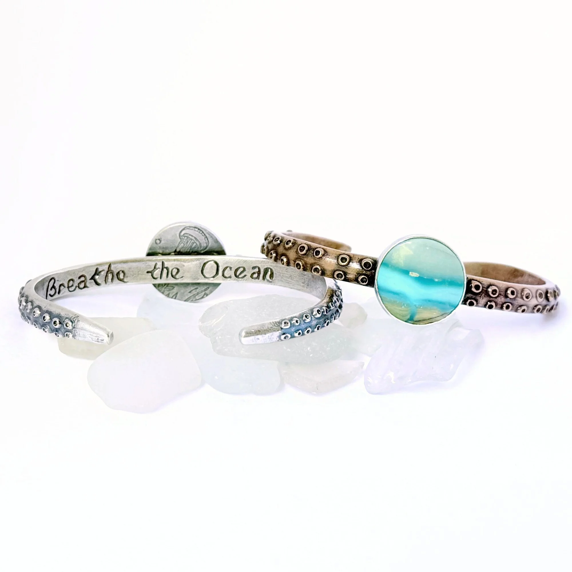 Opalized Wood Simple OctoCuff - SOLD