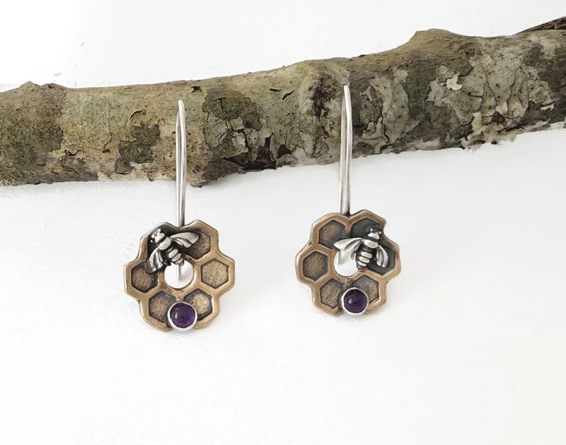 Honeycomb Flower Earrings