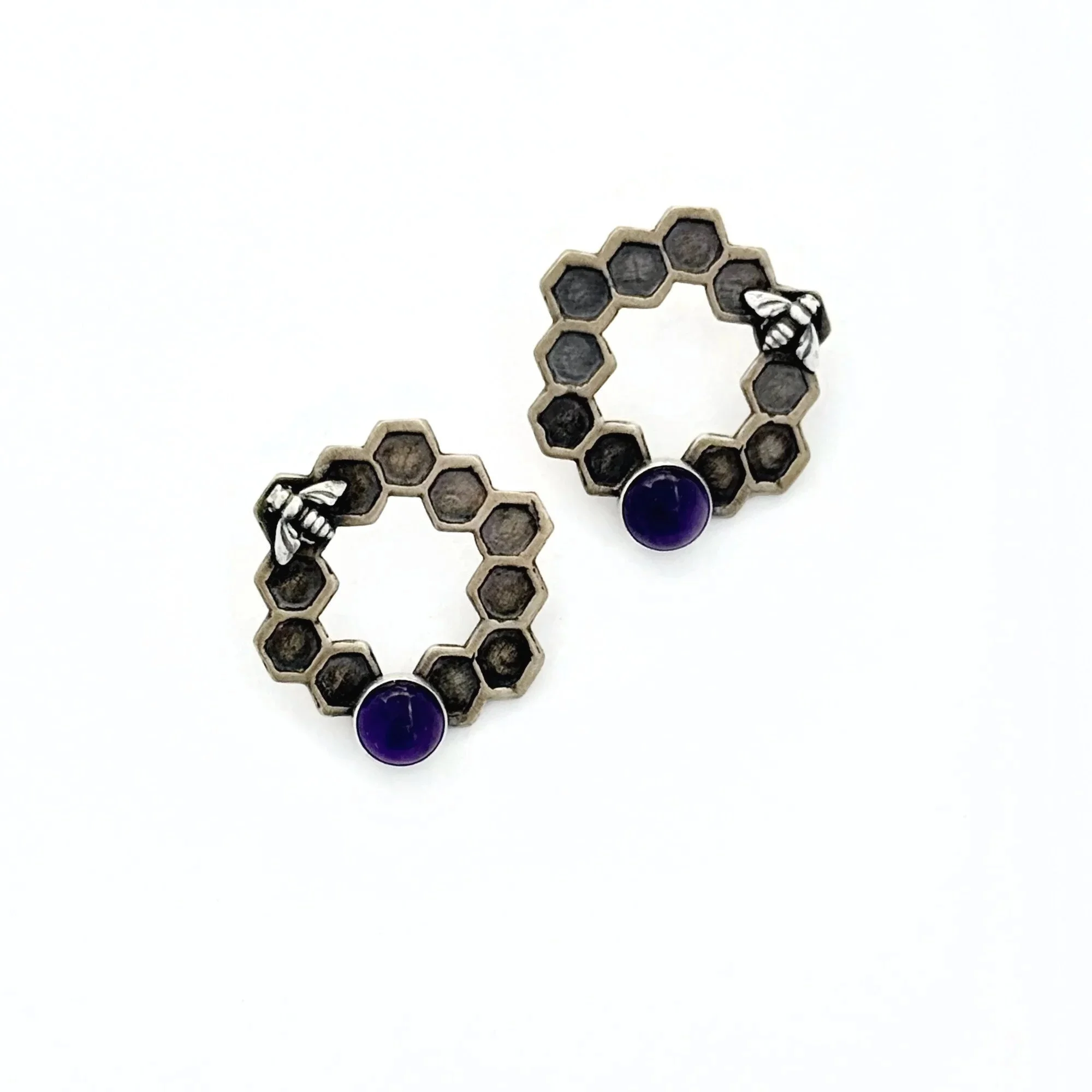 circle_honeycomb_Bronze_amethyst_earrings.jpg
