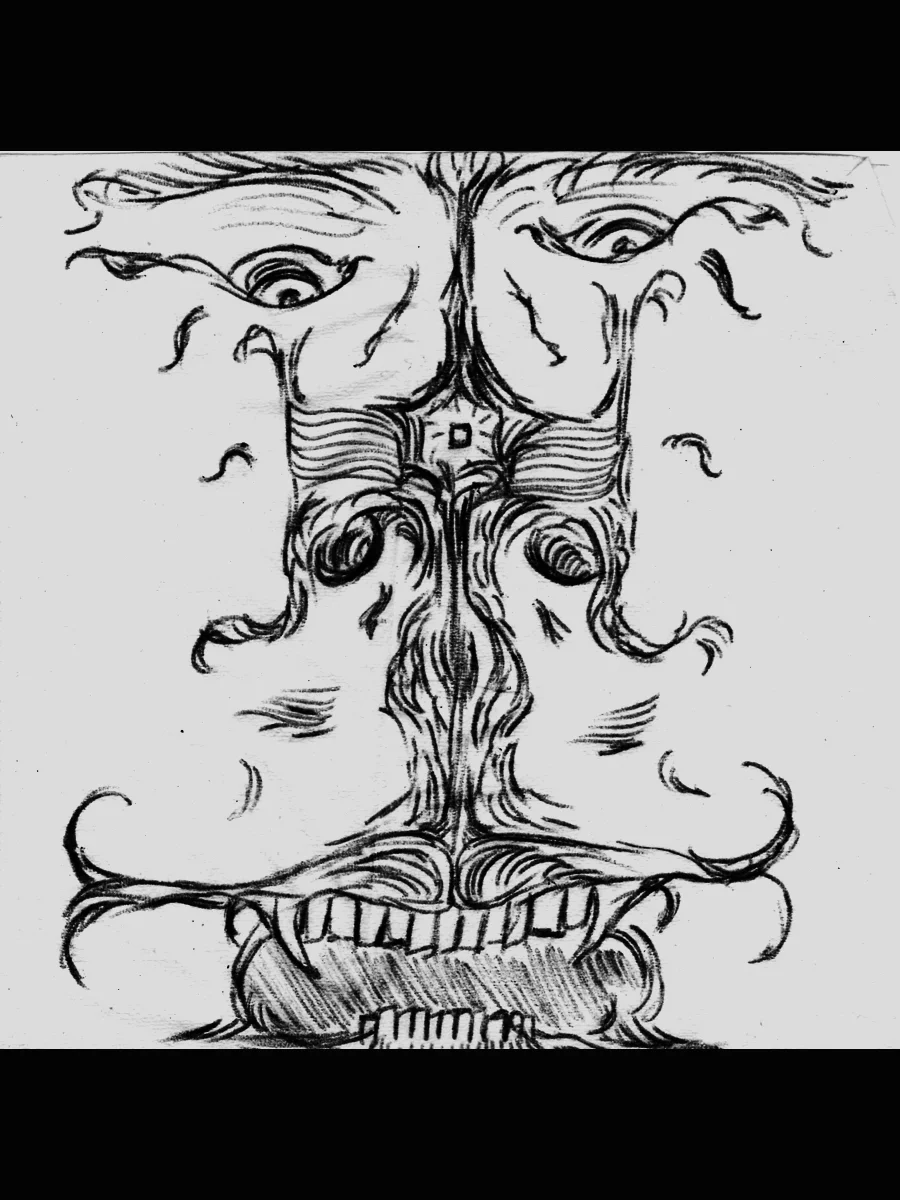 Napkin sketch from a local bar. Artist unknown