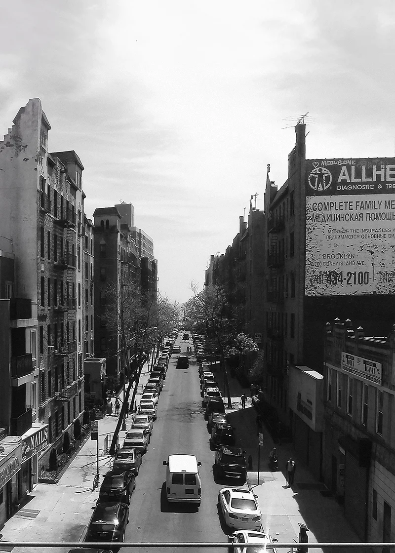 BRIGHTON BEACH FROM THE Q TRAIN.