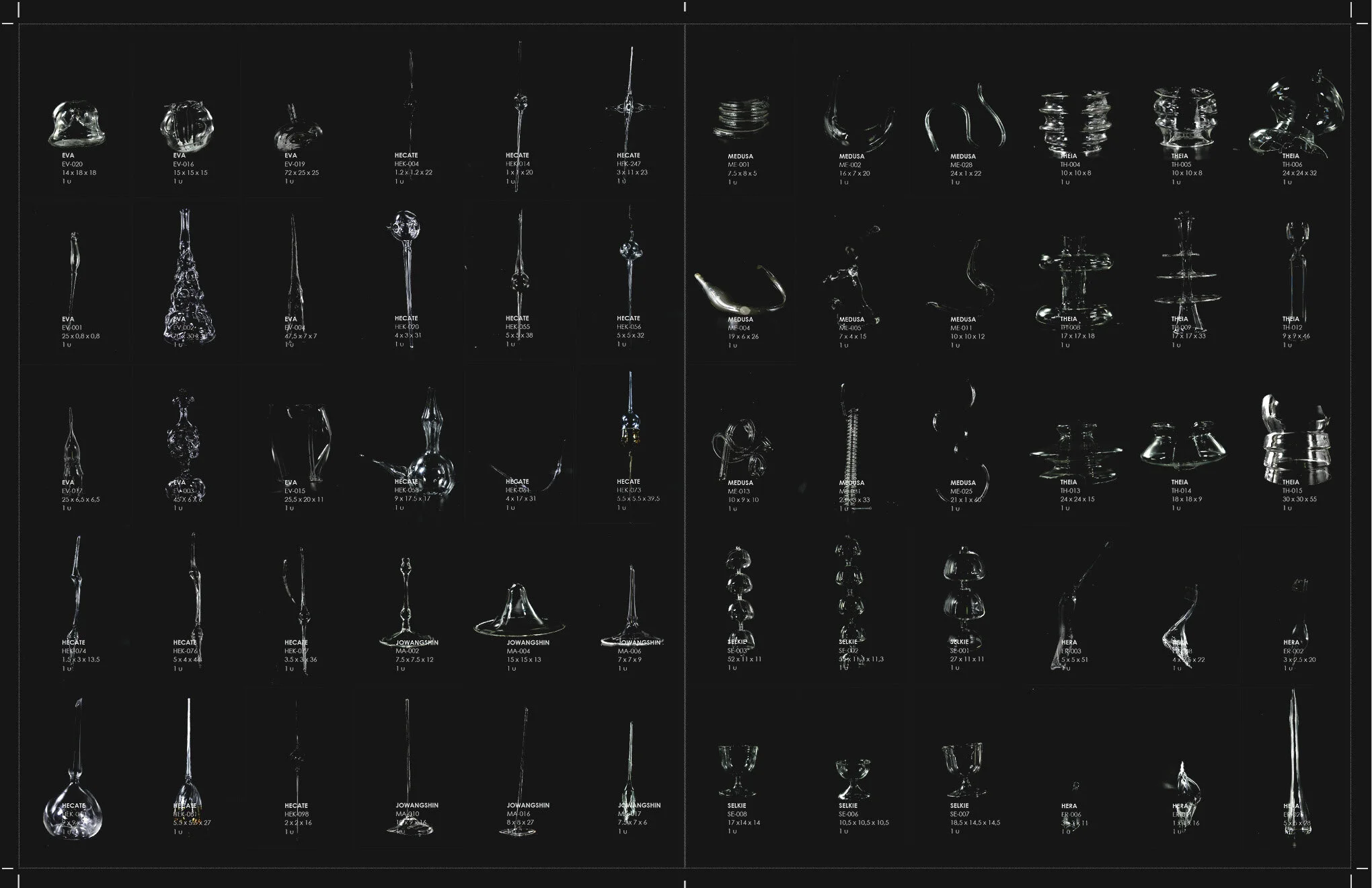 The process started with collecting around 2000 borosilicate glass pieces from craft studios in Barcelona. Those were then sorted and divided into families, based on common morphological characteristics. Seventeen families were formed, each given a …