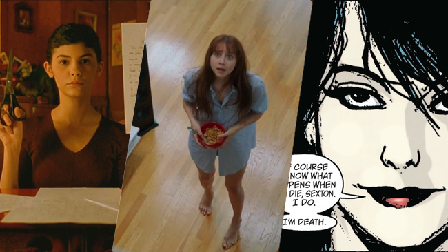 Examples: Amélie, Amélie ; Ruby, Ruby Sparks ; Death, Death: The High Cost of Living