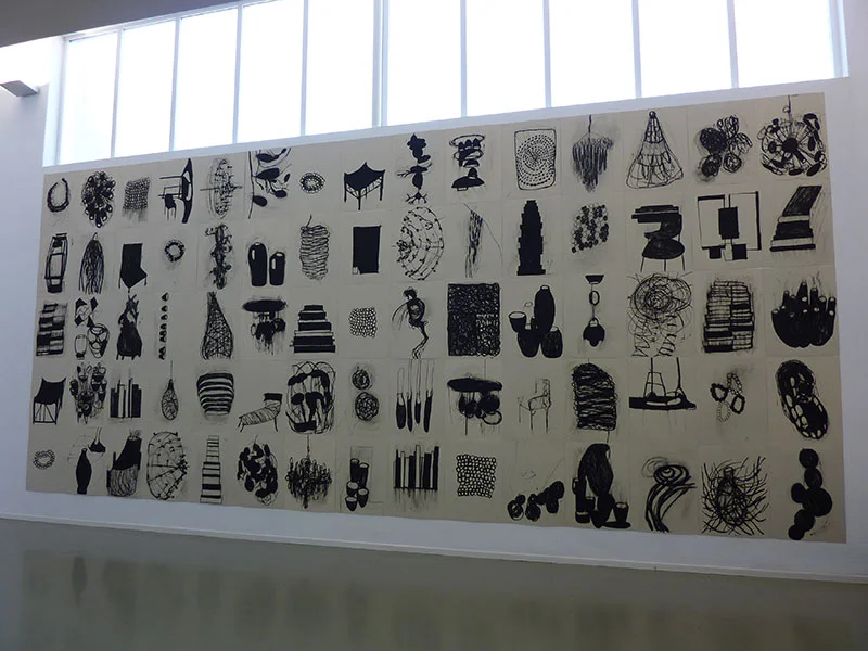 An Encyclopaedia of Memory and Slowness Drawing Centre Kunstvereniging Diepenheim, The Netherlands, 2010 One hundred drawings, oilstick on paper