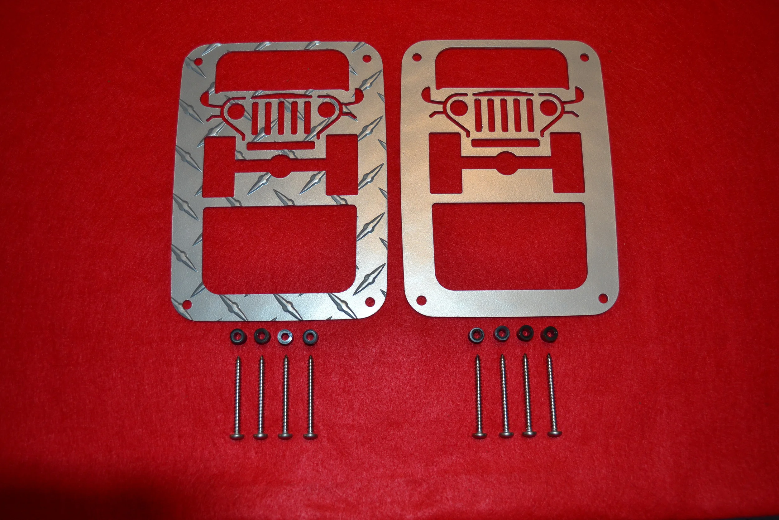 ALL our guards are REVERSABLE! Silver JK shown above with Diamond plate pattern or smooth texture finish.
