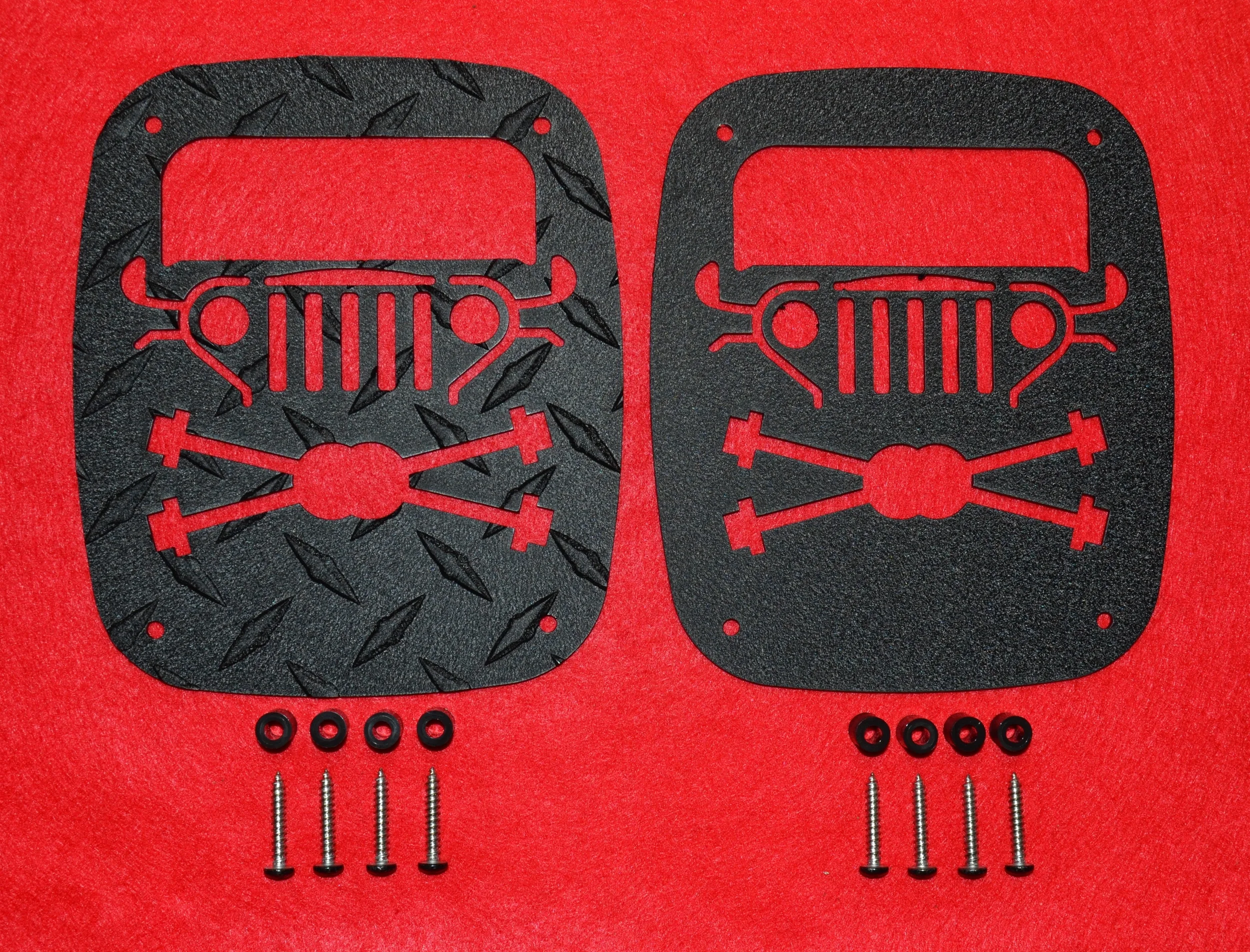 1976 - 2006 WRANGLER GUARDS CROSS AXLE DESIGN SHOWN ABOVE, NEW DESIGN. ALL OUR GUARDS ARE REVERSABLE.