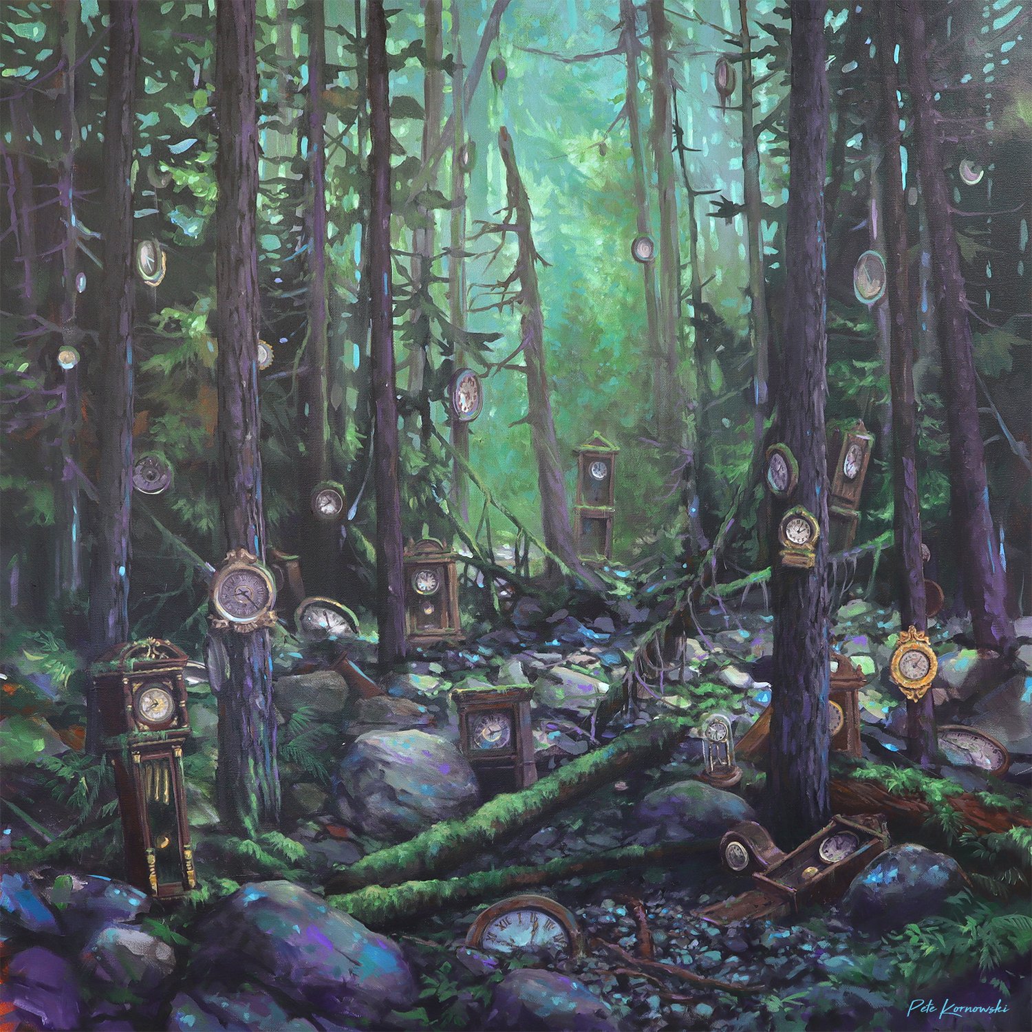 "The Hours That Wandered Off" 36x36 2025, sold