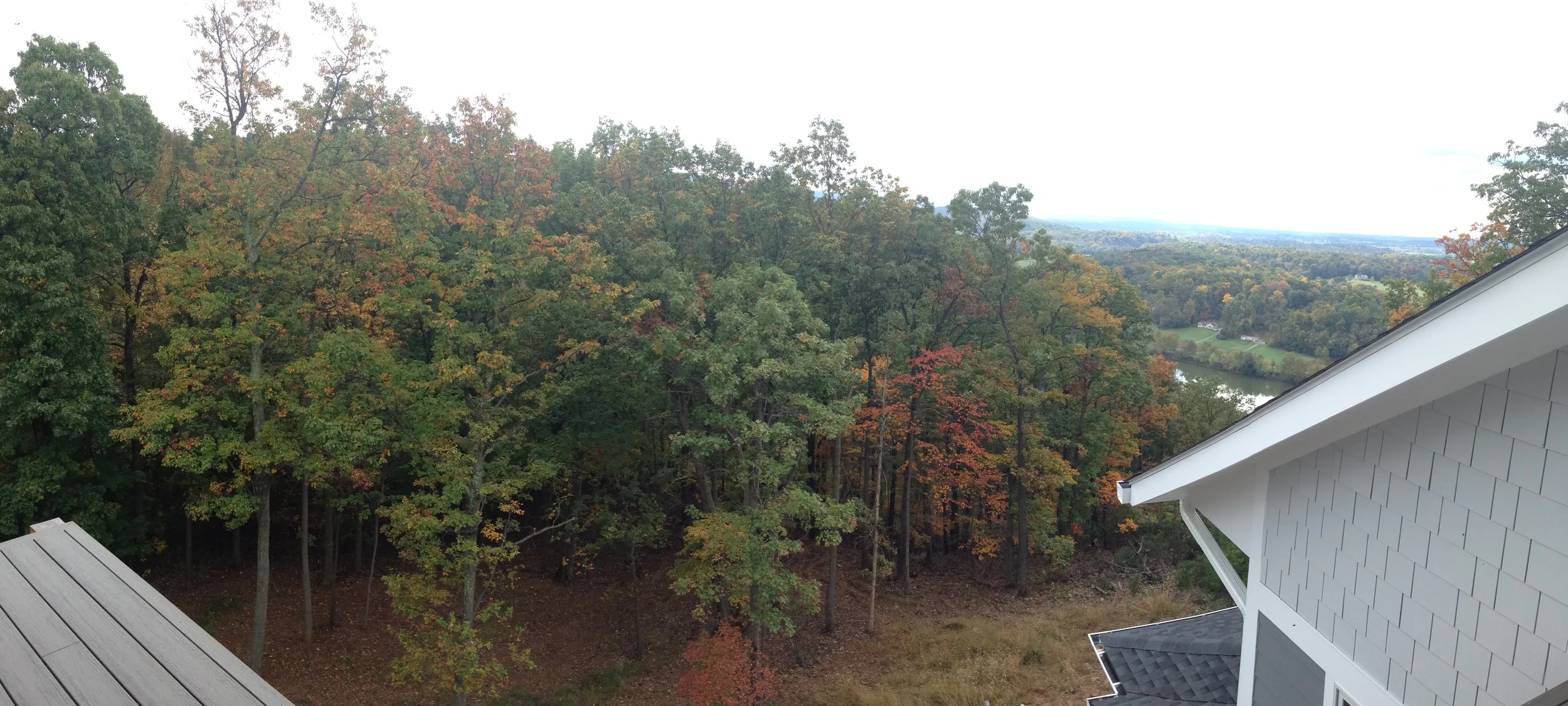  Autumnal view from the tower's balcony (a precarious place to be, until rails are installed) 