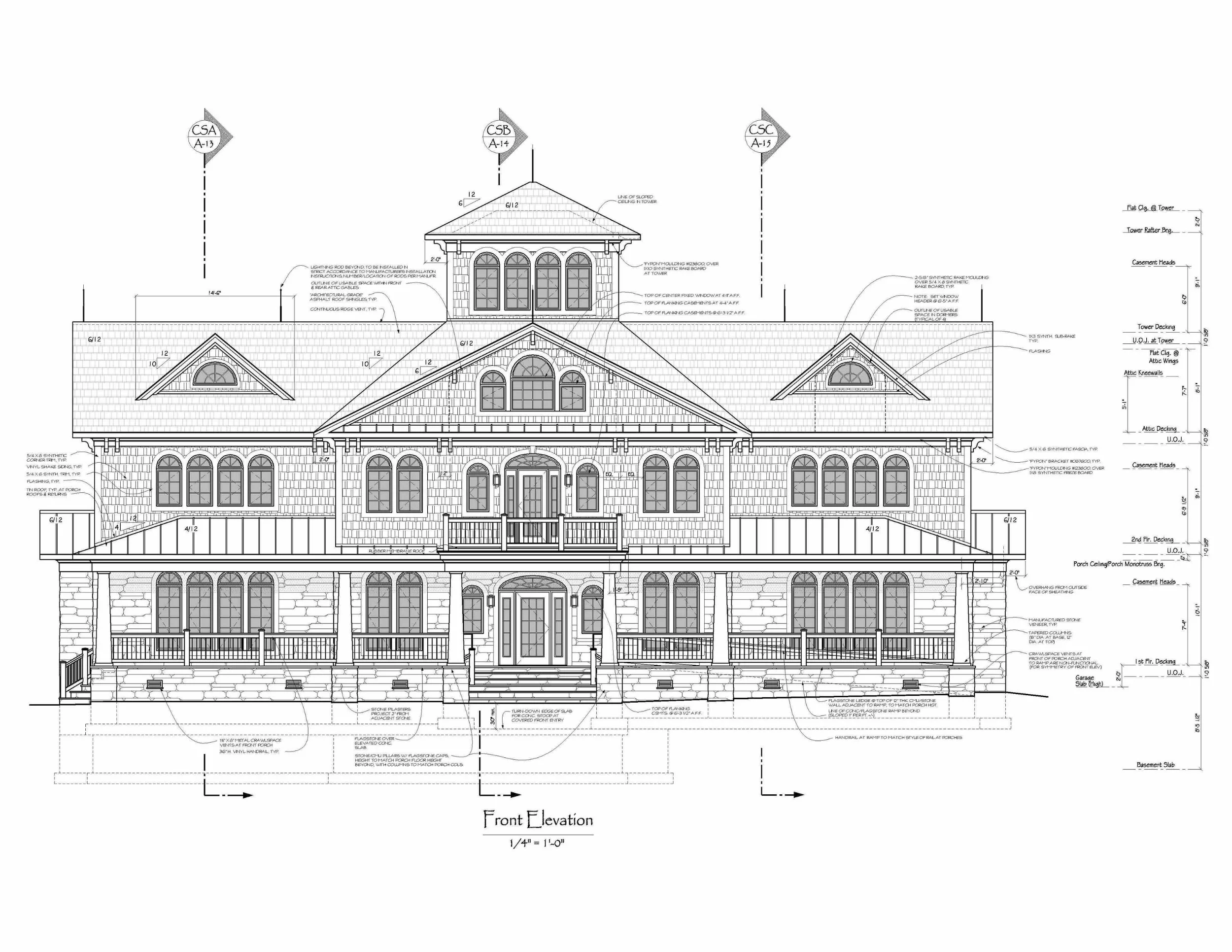 Another large waterfront home, this one to be constructed on a cliff above the Rappahannock River near Fredericksburg VA. Wonderful clients to whom symmetry (and circletop windows) were very important. I completed the permit/construction drawings before they decided to postpone indefinitely, to stay in Anne Arundel County until their children finished school. They've since decided to plan for a smaller home.