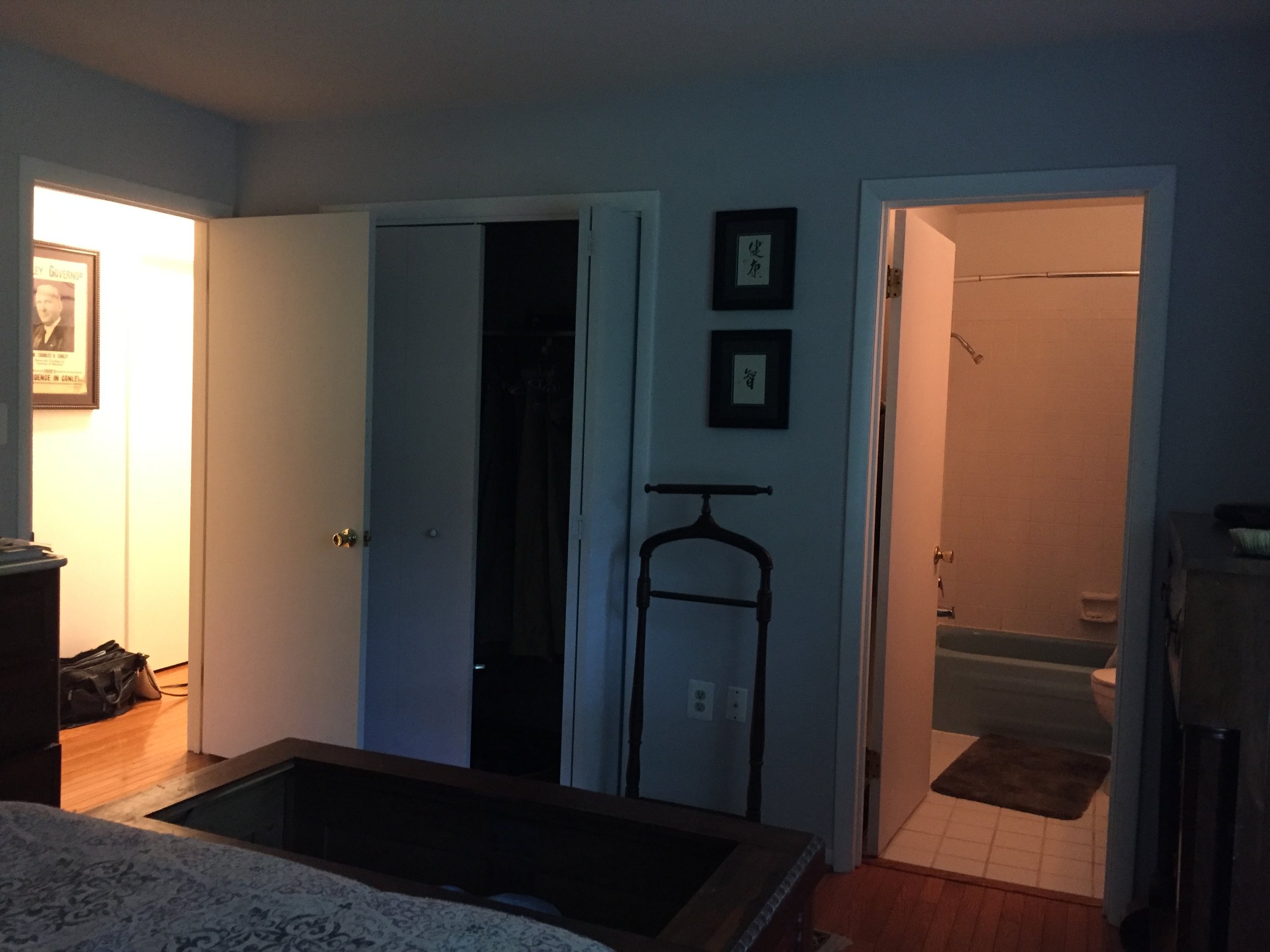  Before, the Master Bedroom had a 2' deep closet next to a small Master Bathroom.&nbsp; I rearranged much of the interior layout of this house in order to make this bedroom about 2'-8" longer; removed this closet and created a walk-in closet in the l