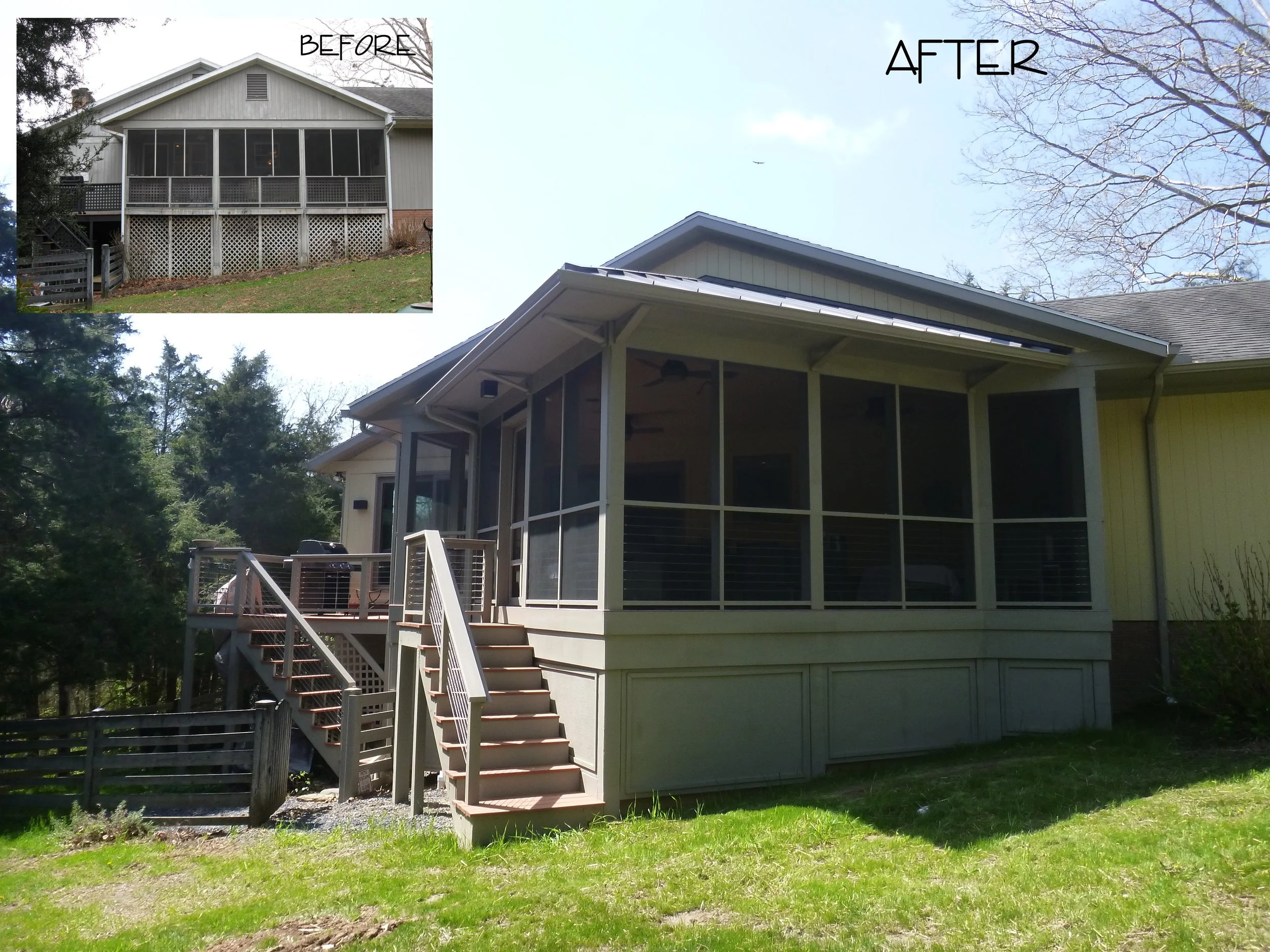 Contemporary screened porch addition