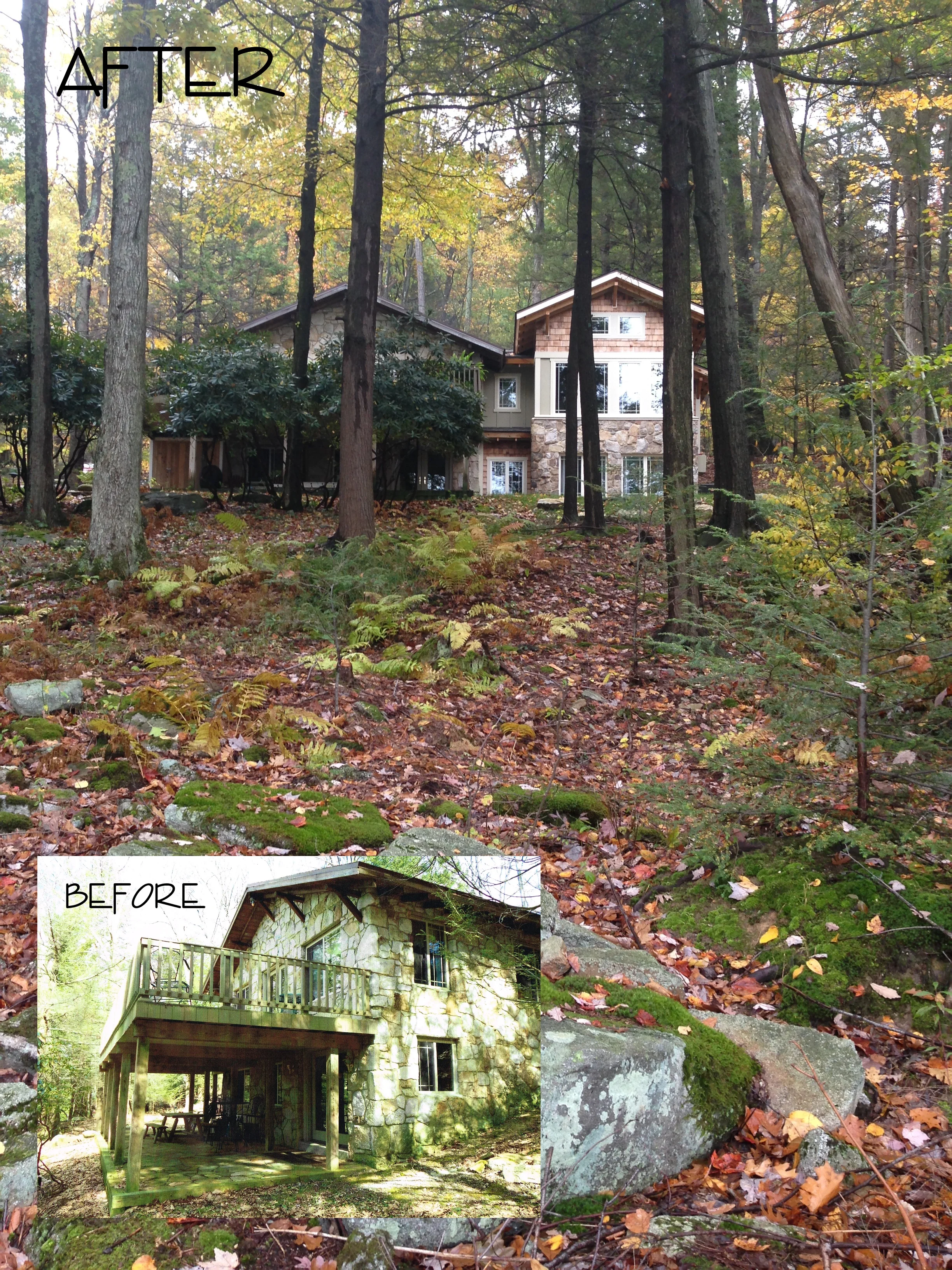 Lakefront addition to 1930's stone cottage