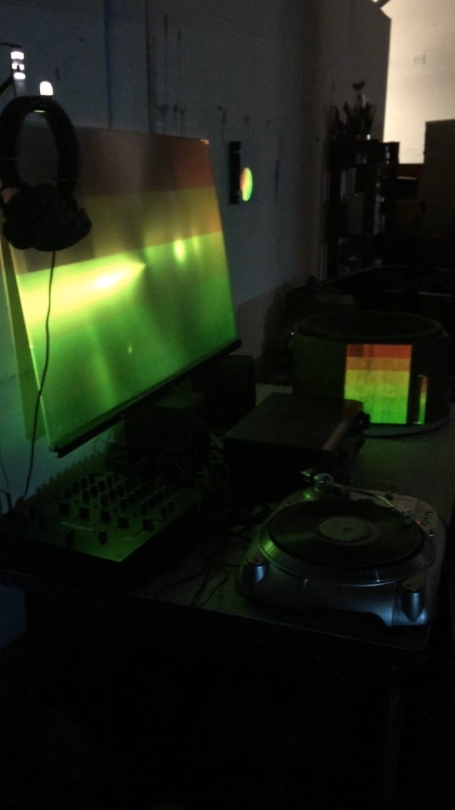 Sound Instillation: Graphite Record and Projection Map