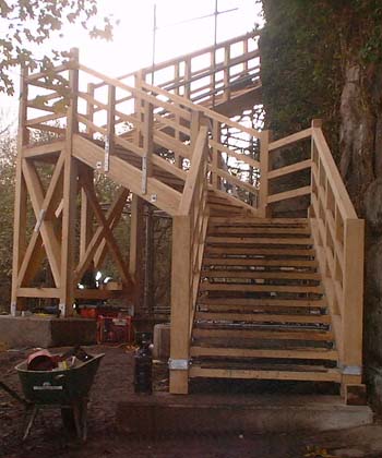  Wooden footbridge construction 