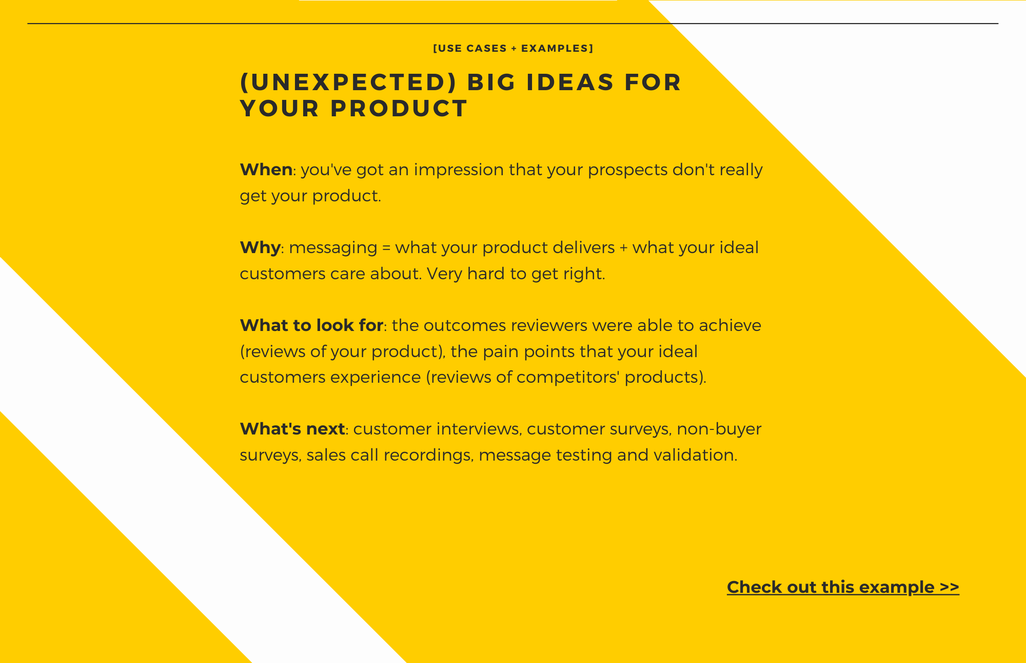 (Unexpected) big ideas for your product