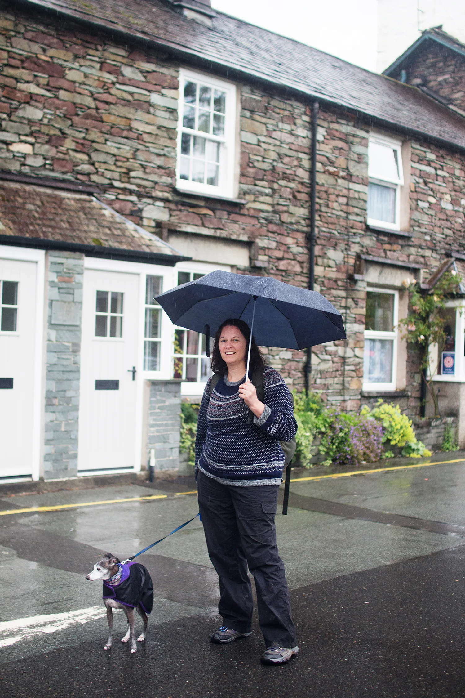 Sarah Weldon and her dog in the Lake District