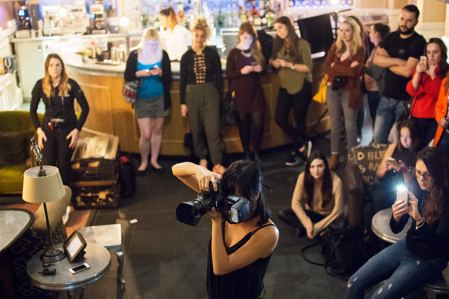 Nicole Gomes shooting at the Manfrotto Blogger's Event in Manchester.