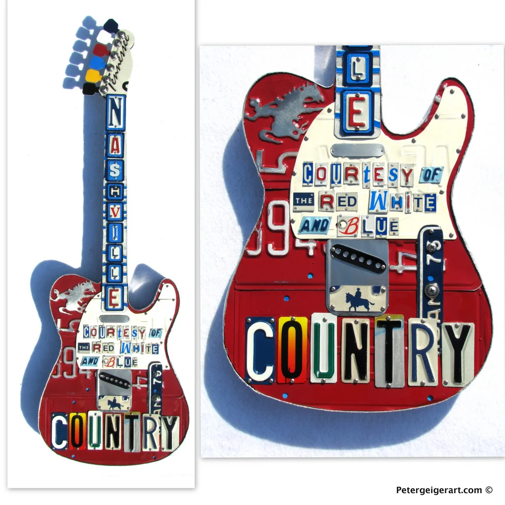 License plate art, Courtesy of the Red White and Blue