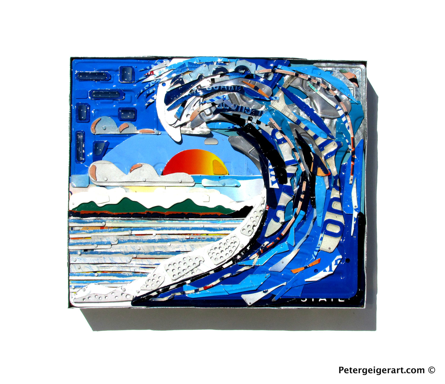 The Wave Beach Art Wall Decor License Plate Art One Of A