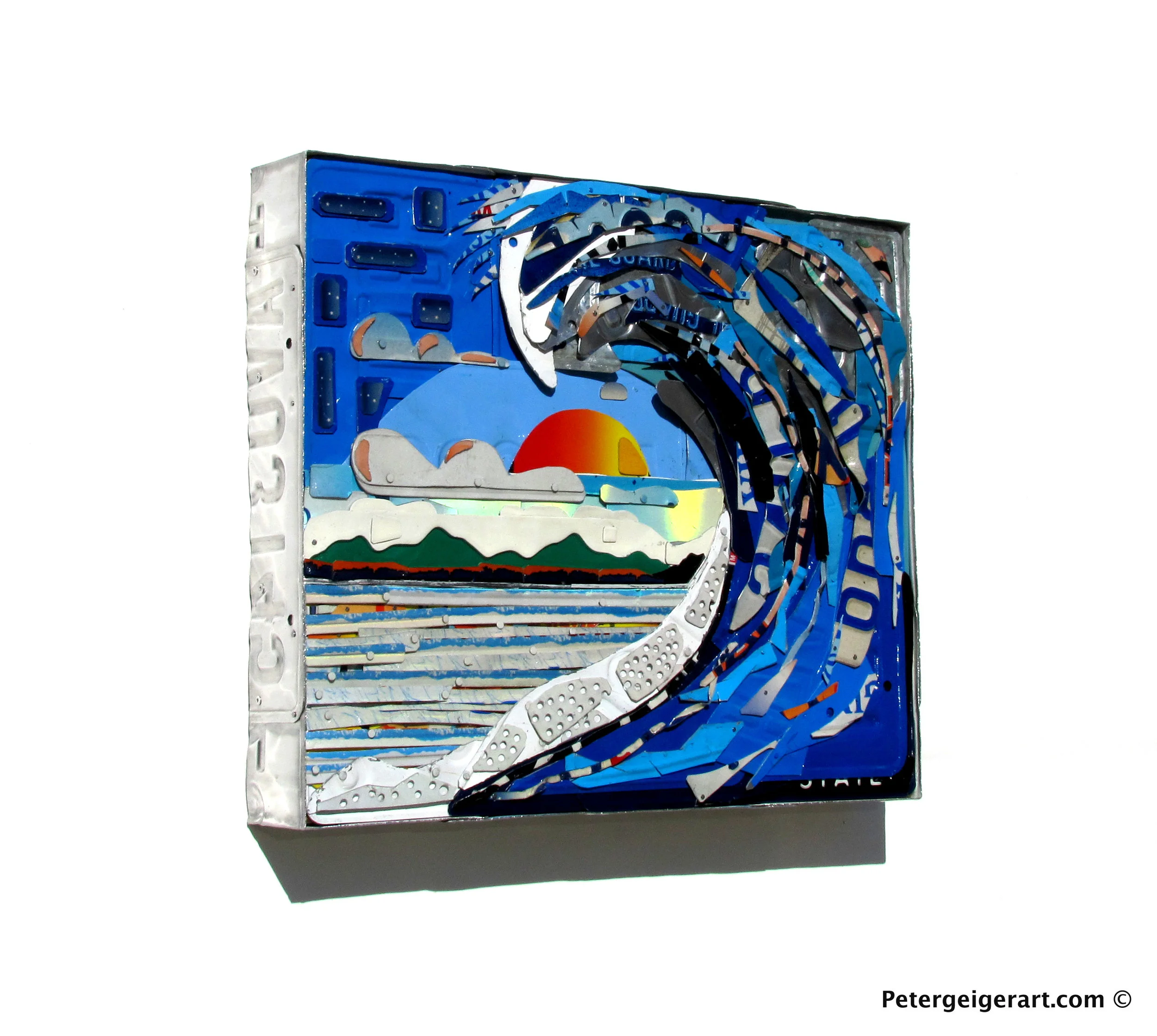 Original License Plate Artwork - Ocean Art