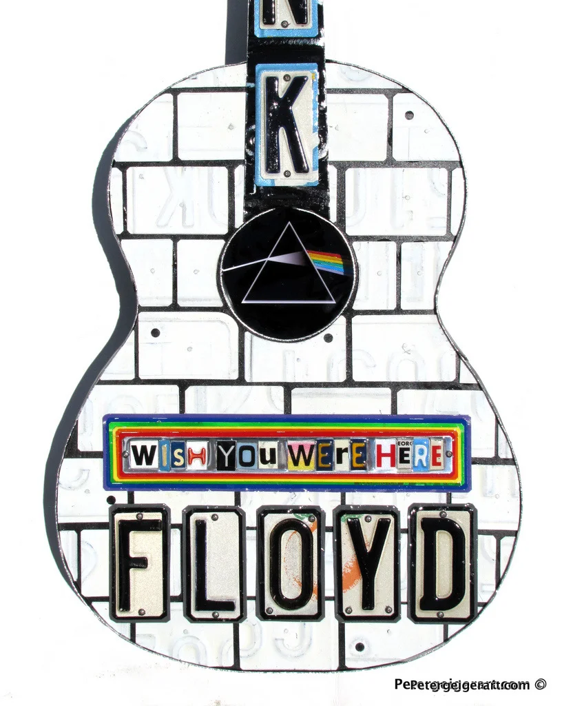 Pink Floyd "Wish You Were Here" wall decor. license plate art. In stock ! unique gift. wall art. 