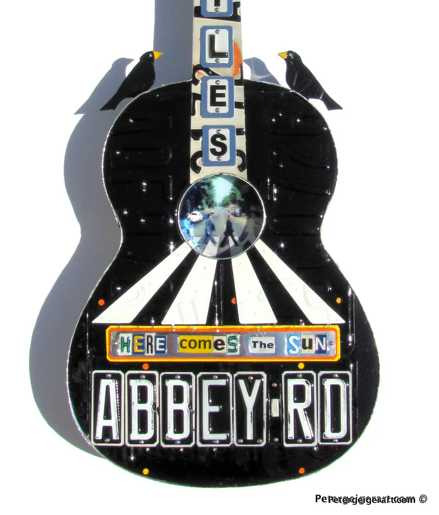 Beatles' Abbey Rd - wall decor. license plate art. guitar-art One-of-a-kind metal wall art. In Stock