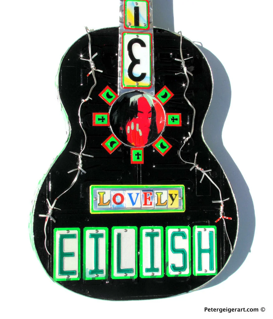 Billie Eilish Lovelywall decor. license plate art. guitar-art One-of-a-kind metal wall art. Order today