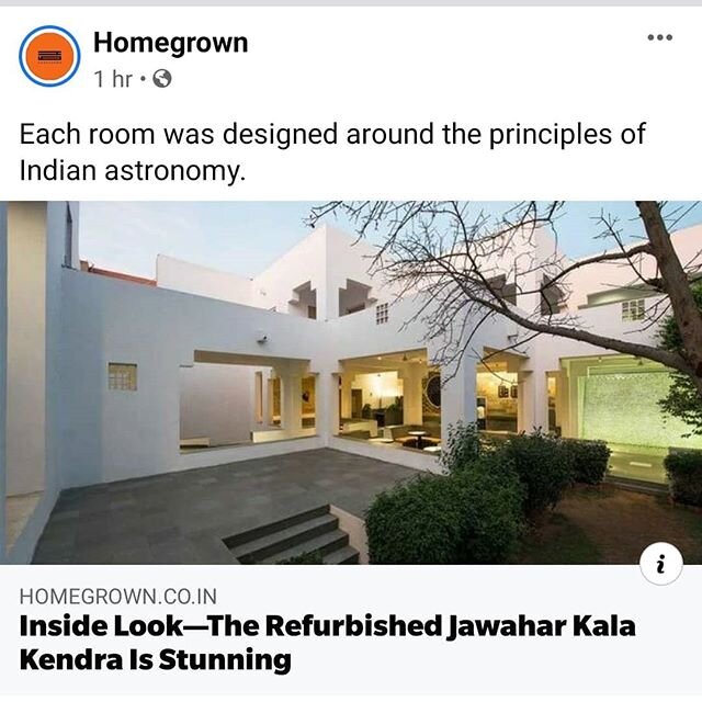 Another article, this time in @homegrownin of the stunning Jawahar Kala Kendra. Thank you Studio Soul for giving me the opportunity. 
Read the entire article here: 
https://homegrown.co.in/article/801039/inside-look-the-redesigned-jawahar-kala-kendra