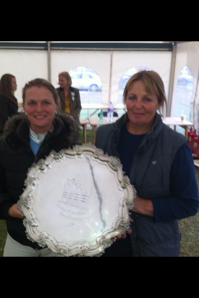 Calvaro B winning a lovely silver Salver for owner Jane Dixon