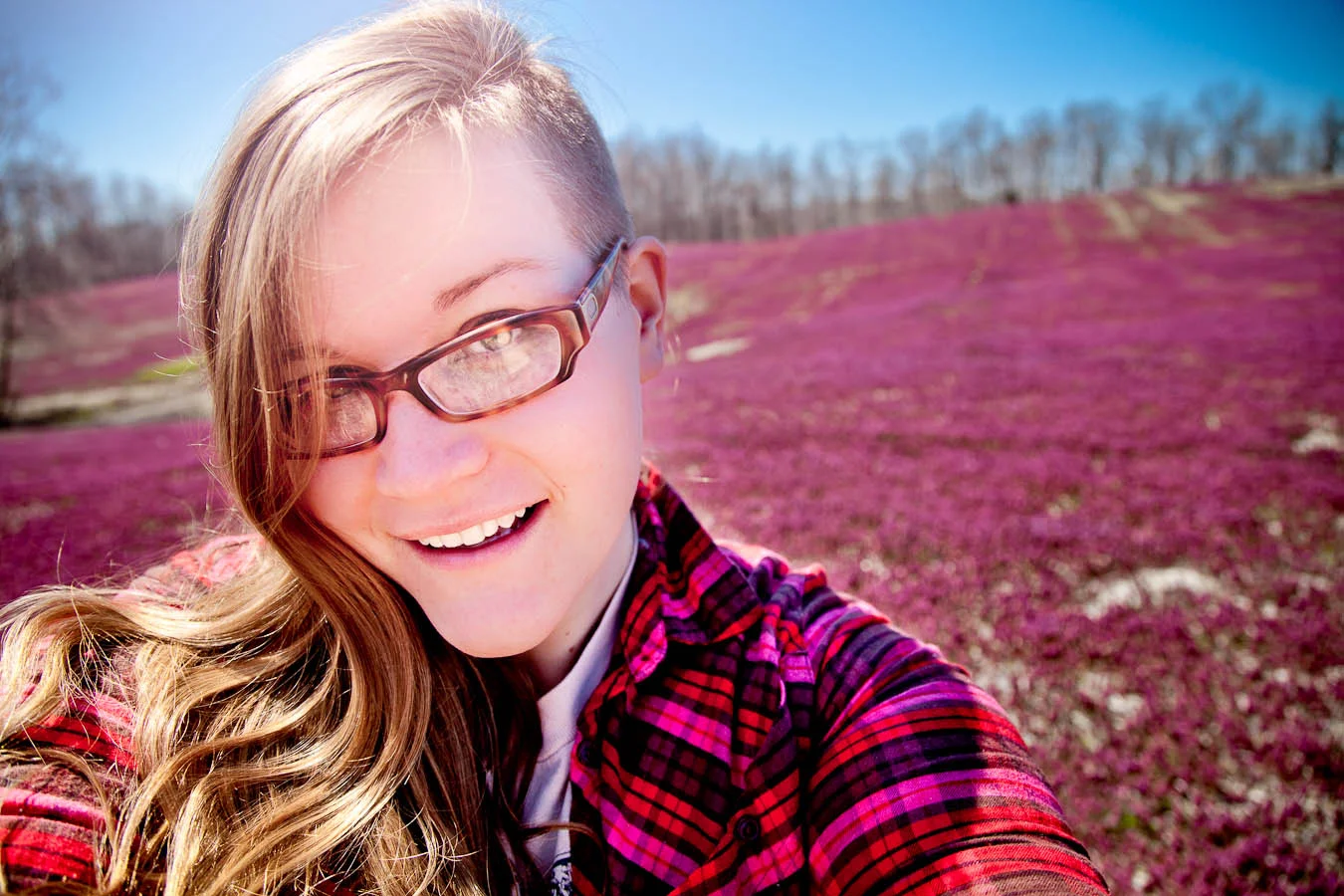 And this is what I look like when I'm STOKED to be surrounded by so much purple.