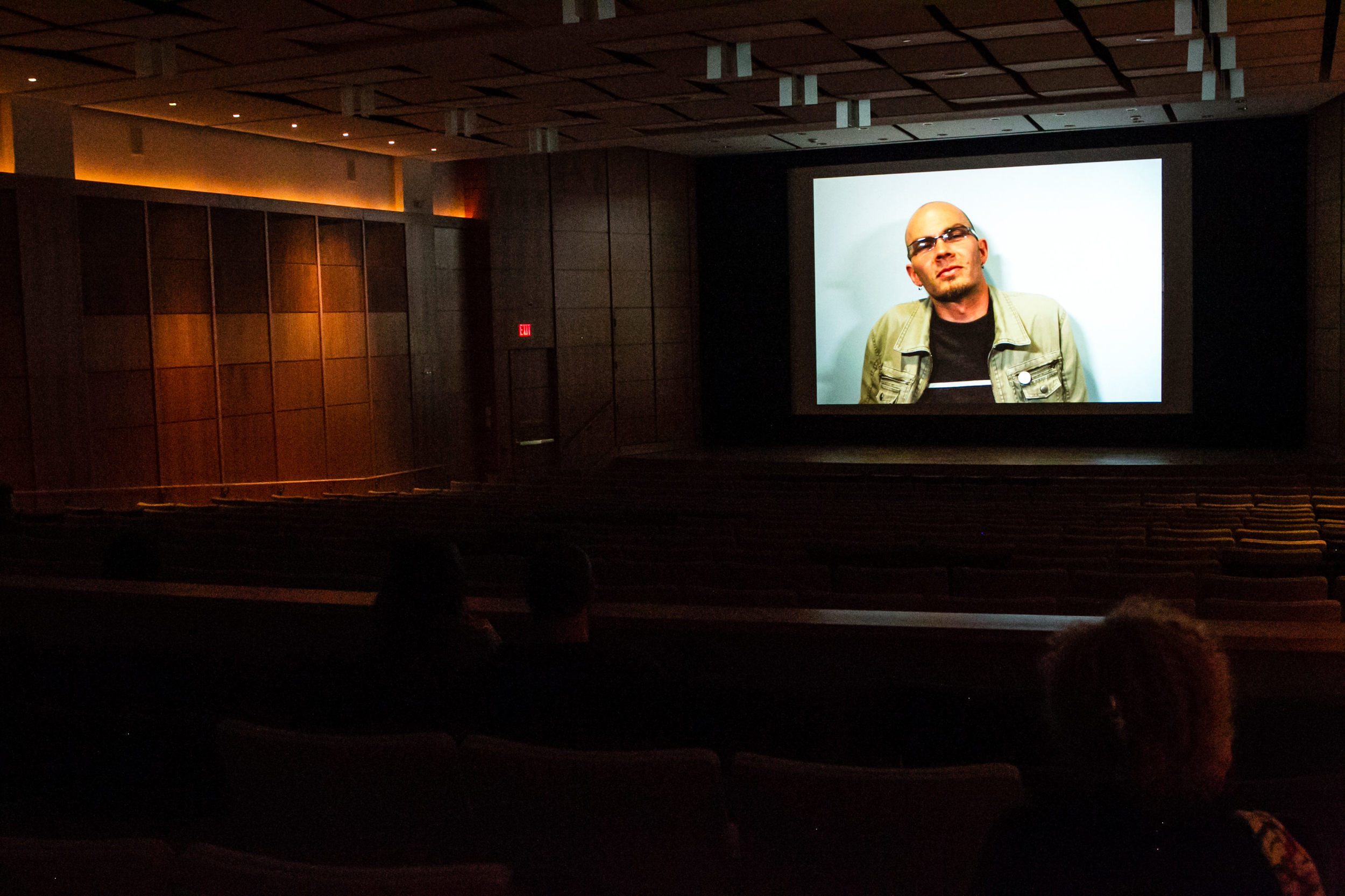  The Whitsell Auditorium playing back the stories collected throughout the night. 