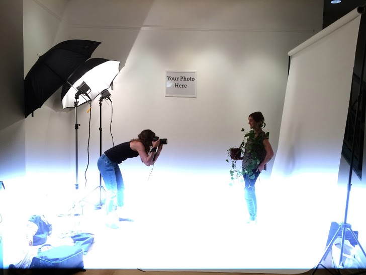 For the first phase of the project, we installed a photo studio into the gallery space. We invited anyone in the building to come in and be photographed with their chosen family. Participation started slowly, but grew more and more as the project went on.