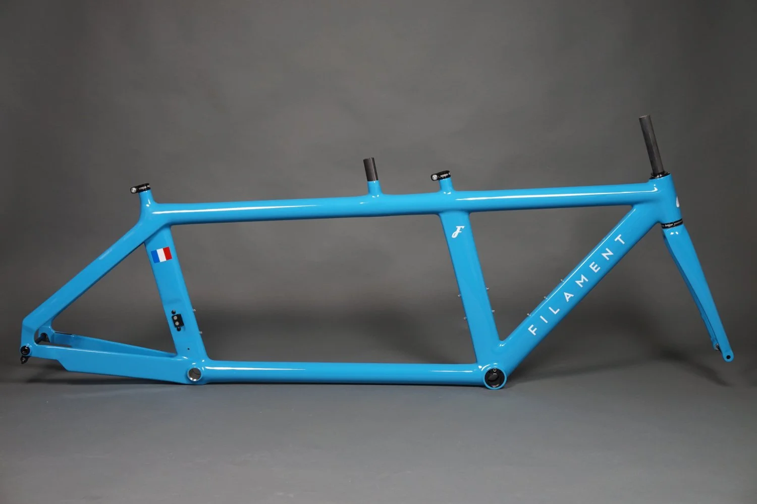 Disc brake TT carbon fibre tandem bike frame from Filament Bikes.