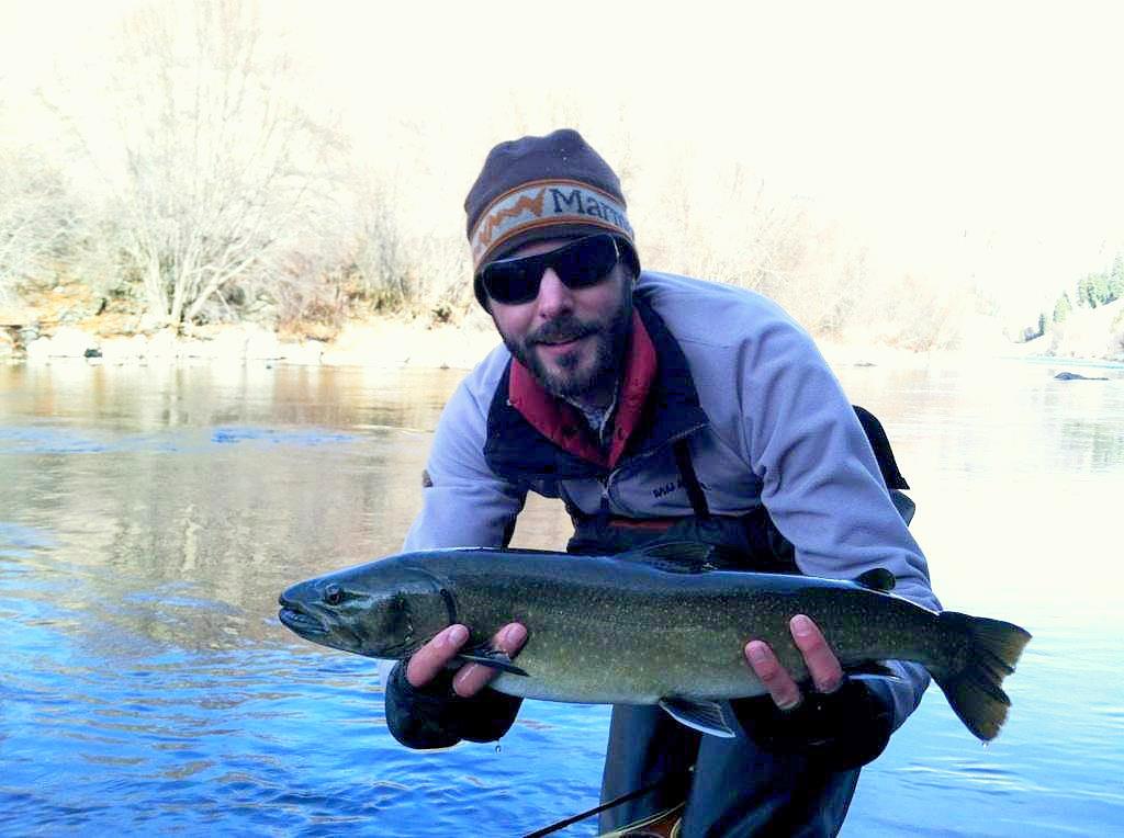 Rob Catching a Bigger Bull Trout than Betsie